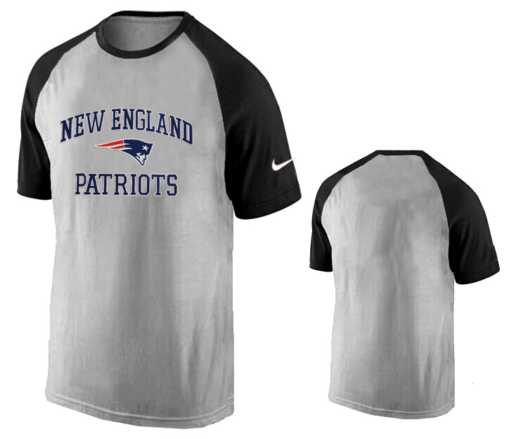 Nike New England Patriots Ash Tri Big Play Raglan T Shirt Grey