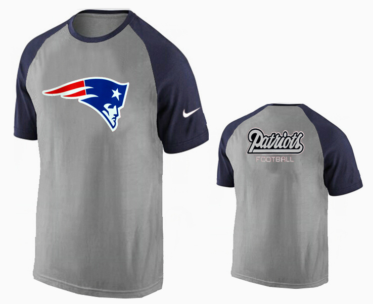 Nike New England Patriots Ash Tri Big Play Raglan T Shirt Grey05