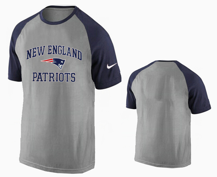 Nike New England Patriots Ash Tri Big Play Raglan T Shirt Grey11