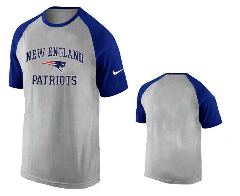 Nike New England Patriots Ash Tri Big Play Raglan T Shirt Grey12