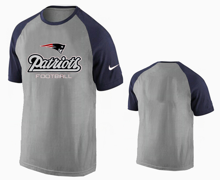 Nike New England Patriots Ash Tri Big Play Raglan T Shirt Grey13