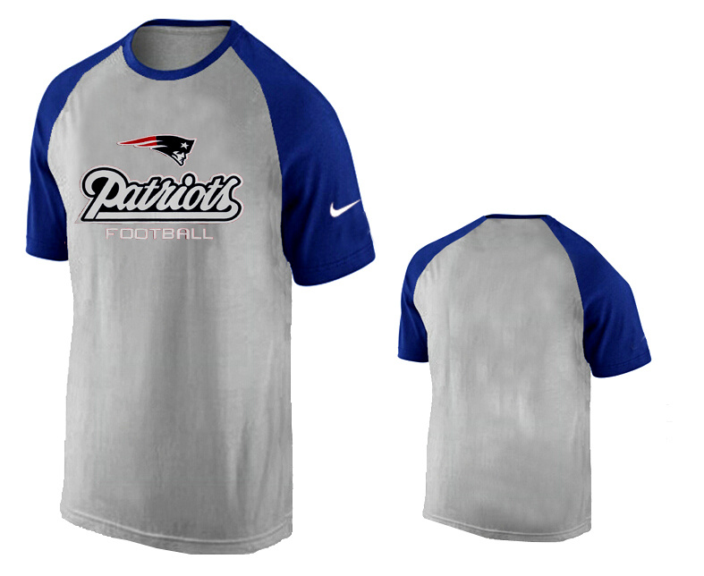 Nike New England Patriots Ash Tri Big Play Raglan T Shirt Grey14