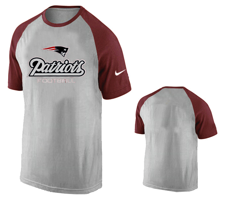 Nike New England Patriots Ash Tri Big Play Raglan T Shirt Grey16