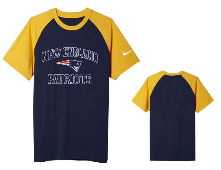 Nike New England Patriots Round Neck T Shirt D.Blue05