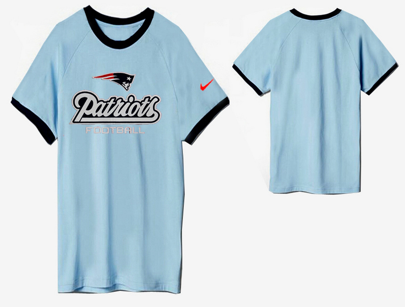 Nike New England Patriots Round Neck T Shirt L.Blue04 Nike New England Patriots Round Neck T Shirt L.Blue04