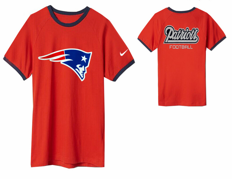 Nike New England Patriots Round Neck T Shirt Red04
