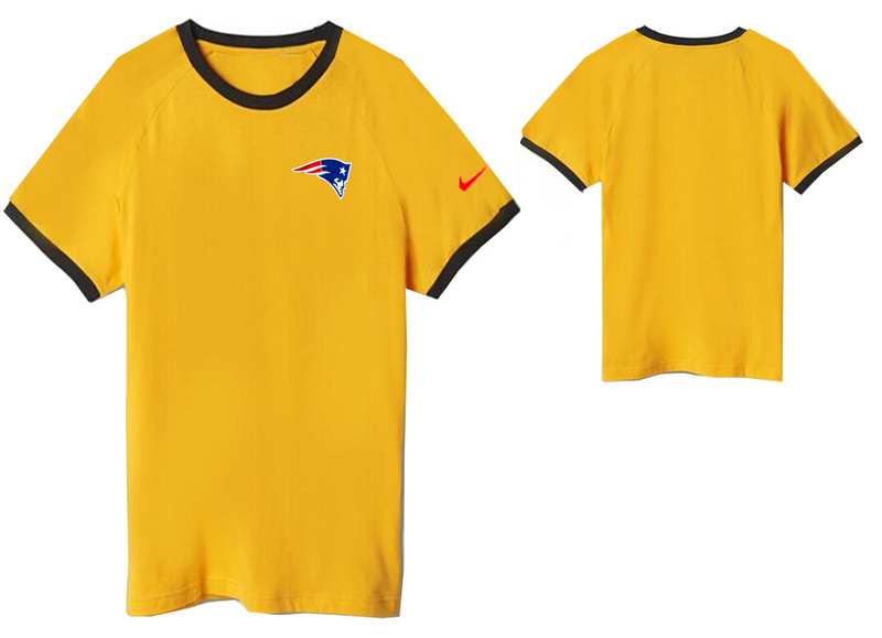 Nike New England Patriots Round Neck T Shirt Yellow03