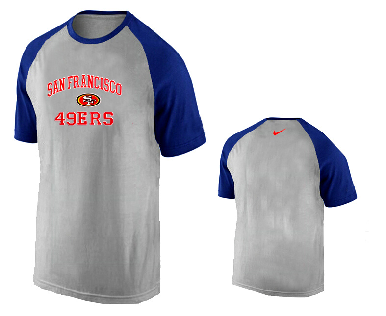 Nike San Francisco 49ers Ash Tri Big Play Raglan T Shirt Grey
