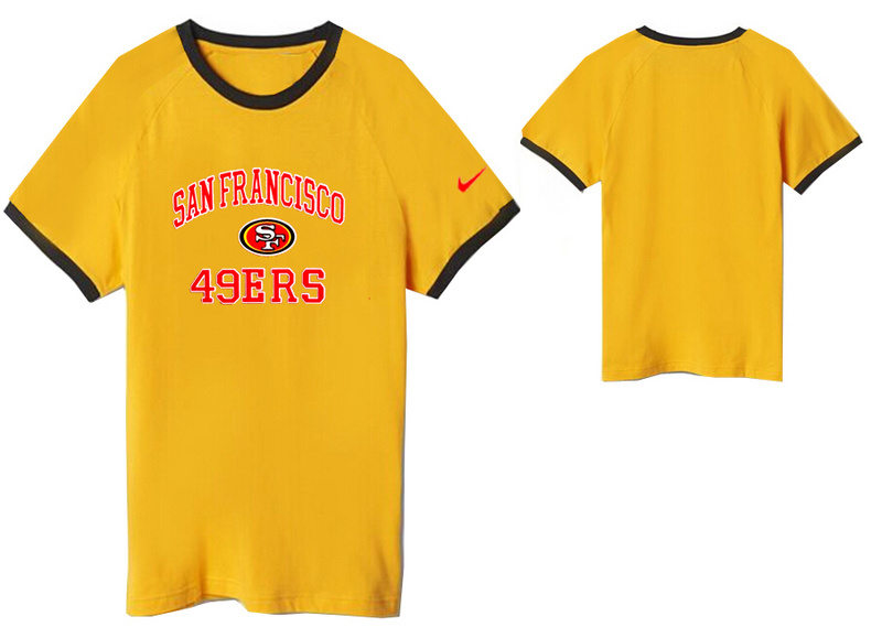 Nike San Francisco 49ers Round Neck T Shirt Yellow02