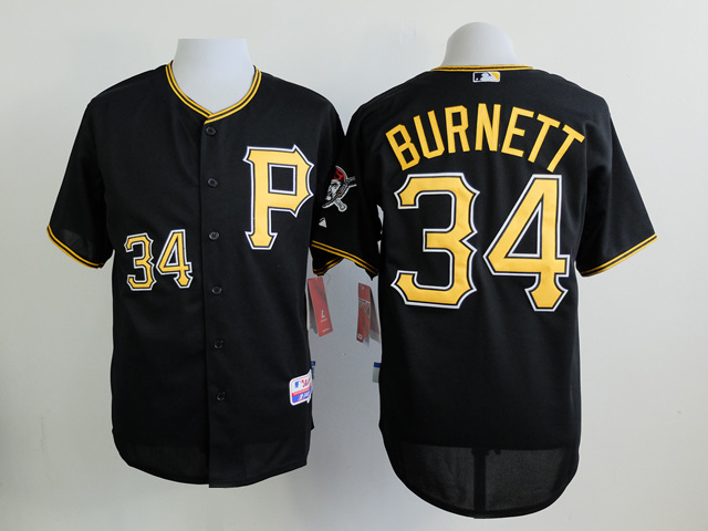 Pirates 34 Burnett Black Cool Base Jersey