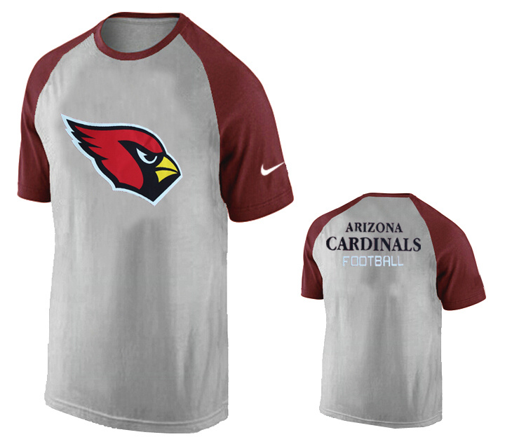 Nike Arizona Cardinals Ash Tri Big Play Raglan T Shirt Grey13