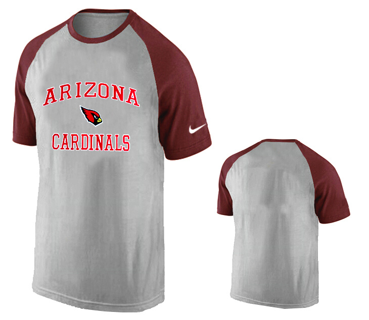 Nike Arizona Cardinals Ash Tri Big Play Raglan T Shirt Grey2