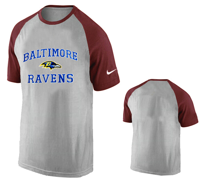 Nike Baltimore Ravens Ash Tri Big Play Raglan T Shirt Grey