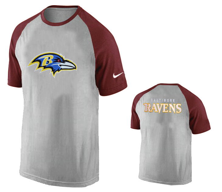 Nike Baltimore Ravens Ash Tri Big Play Raglan T Shirt Grey15