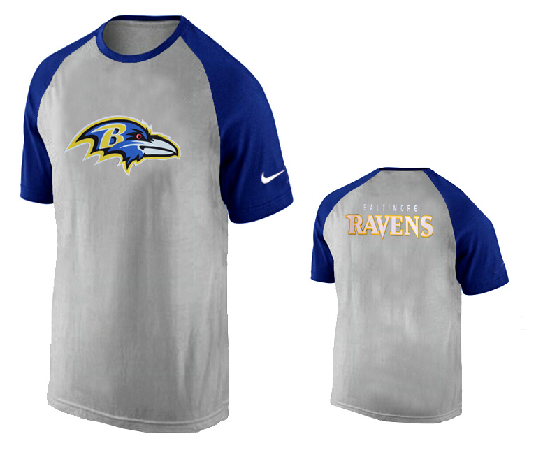Nike Baltimore Ravens Ash Tri Big Play Raglan T Shirt Grey16