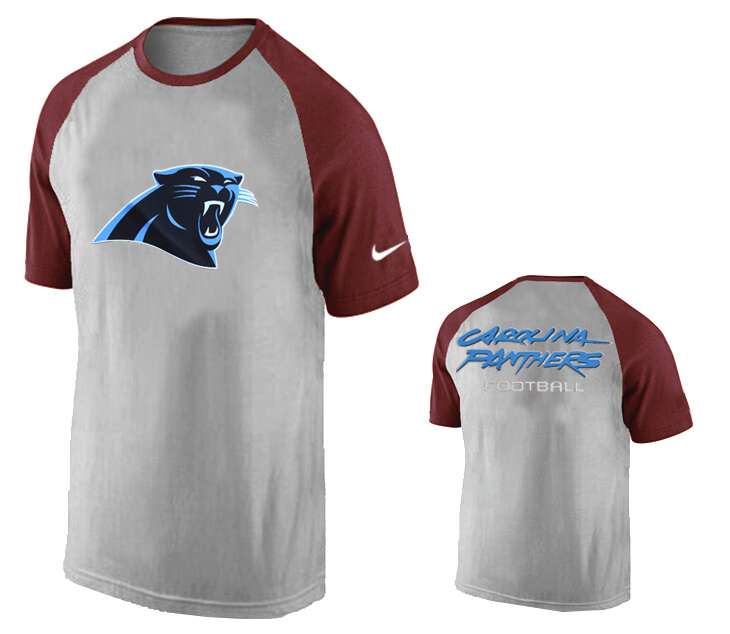 Nike Carolina Panthers Ash Tri Big Play Raglan T Shirt Grey5