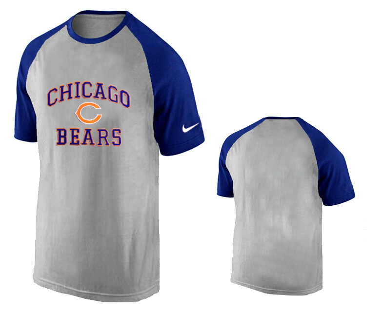 Nike Chicago Bears Ash Tri Big Play Raglan T Shirt Grey