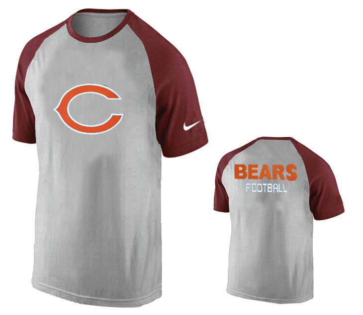 Nike Chicago Bears Ash Tri Big Play Raglan T Shirt Grey3