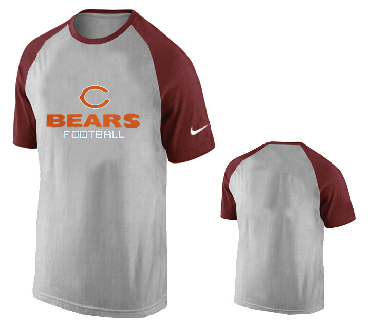 Nike Chicago Bears Ash Tri Big Play Raglan T Shirt Grey9