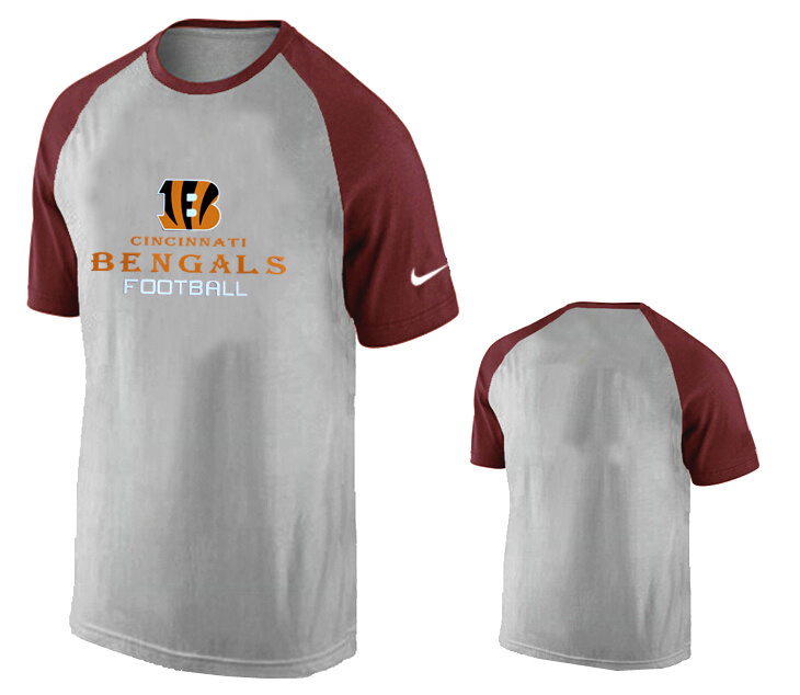 Nike Cincinnati Bengals Ash Tri Big Play Raglan T Shirt Grey15