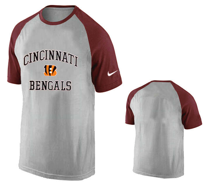 Nike Cincinnati Bengals Ash Tri Big Play Raglan T Shirt Grey7