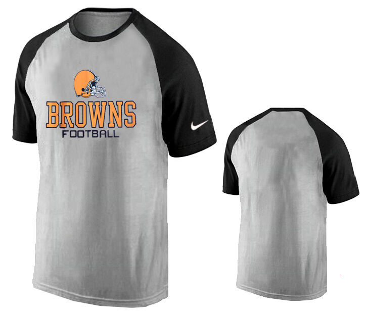 Nike Cleveland Browns Ash Tri Big Play Raglan T Shirt Grey15