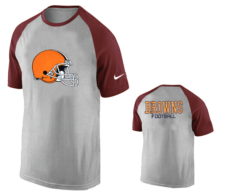 Nike Cleveland Browns Ash Tri Big Play Raglan T Shirt Grey4