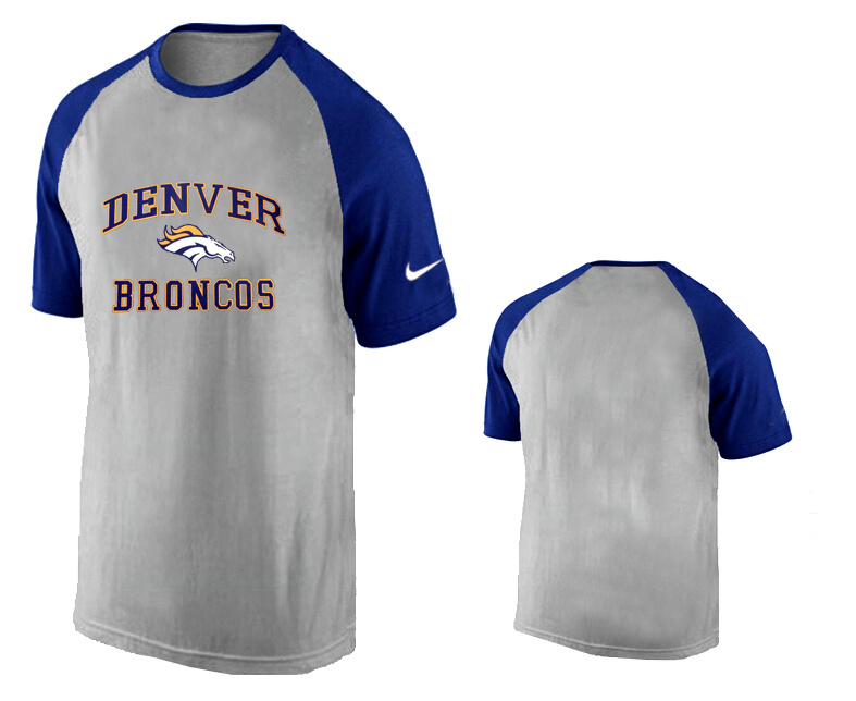 Nike Denver Broncos Ash Tri Big Play Raglan T Shirt Grey