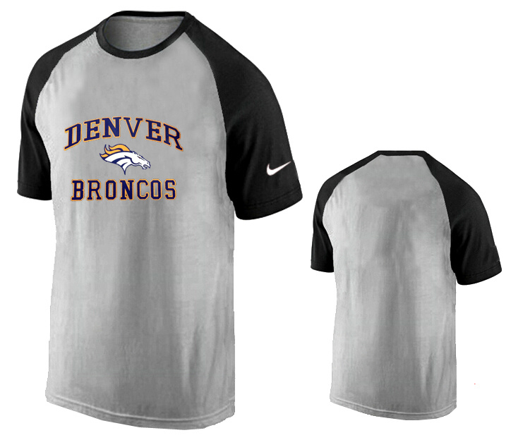 Nike Denver Broncos Ash Tri Big Play Raglan T Shirt Grey14 - Click Image to Close