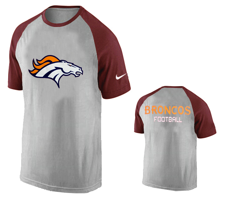Nike Denver Broncos Ash Tri Big Play Raglan T Shirt Grey2