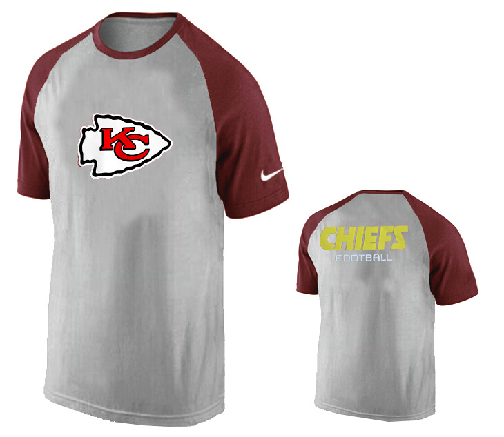 Nike Kansas City Chiefs Ash Tri Big Play Raglan T Shirt Grey