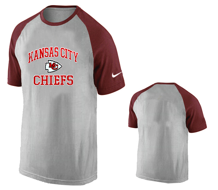 Nike Kansas City Chiefs Ash Tri Big Play Raglan T Shirt Grey6