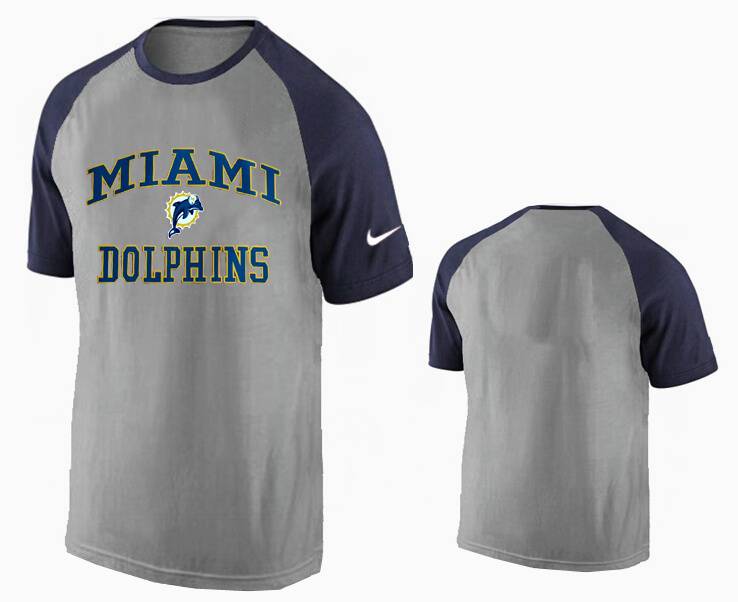 Nike Miami Dolphins Ash Tri Big Play Raglan T Shirt Grey4