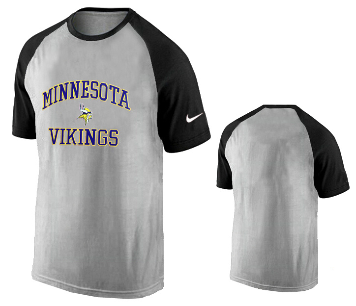 Nike Minnesota Vikings Ash Tri Big Play Raglan T Shirt Grey