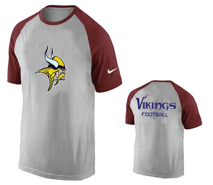 Nike Minnesota Vikings Ash Tri Big Play Raglan T Shirt Grey13