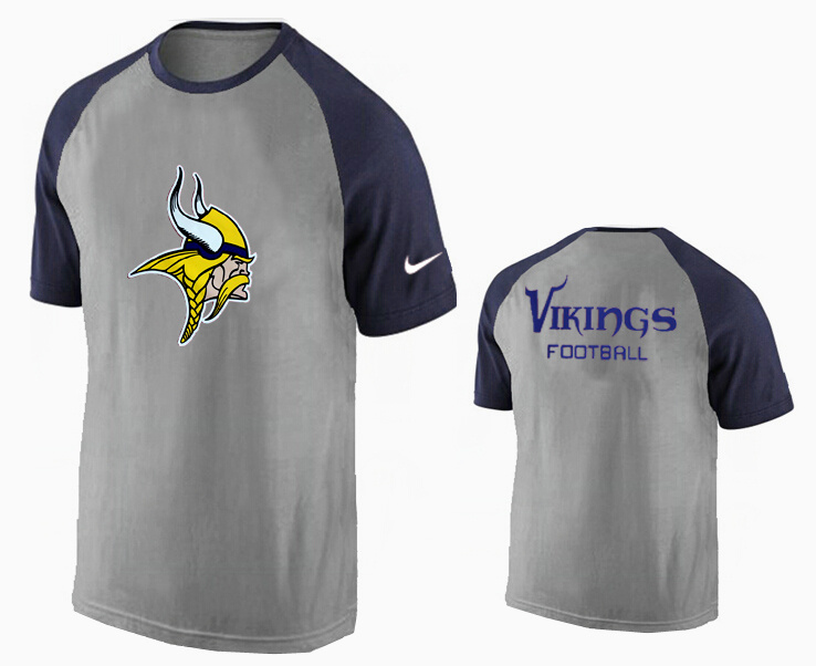 Nike Minnesota Vikings Ash Tri Big Play Raglan T Shirt Grey15