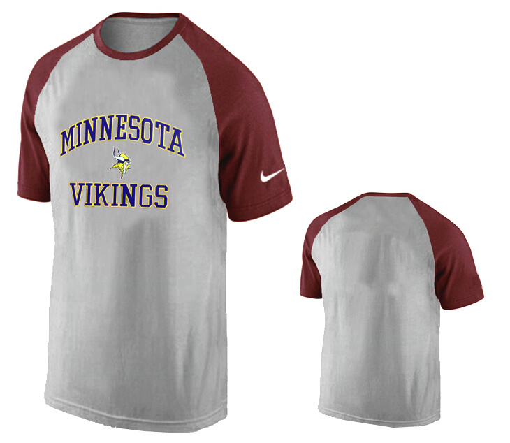 Nike Minnesota Vikings Ash Tri Big Play Raglan T Shirt Grey2 - Click Image to Close