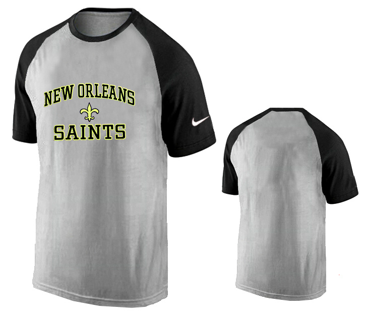 Nike New Orleans Saints Ash Tri Big Play Raglan T Shirt Grey