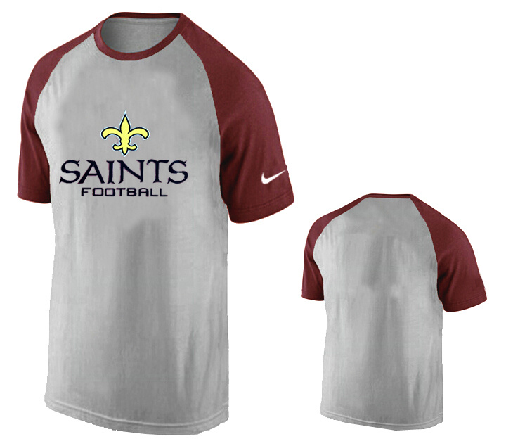 Nike New Orleans Saints Ash Tri Big Play Raglan T Shirt Grey11