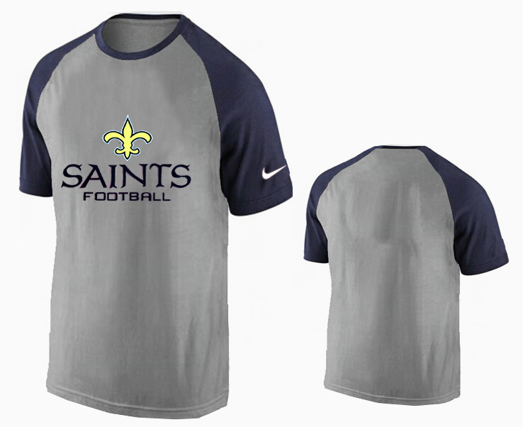 Nike New Orleans Saints Ash Tri Big Play Raglan T Shirt Grey13
