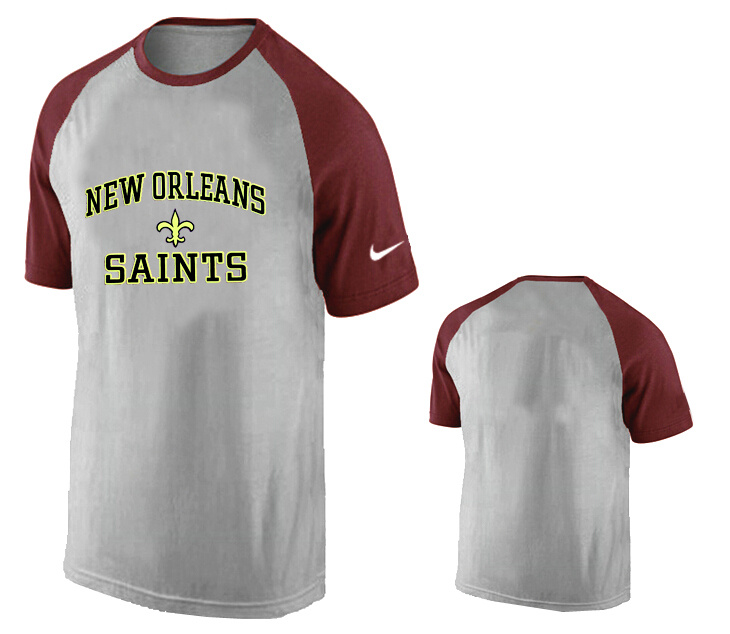 Nike New Orleans Saints Ash Tri Big Play Raglan T Shirt Grey16