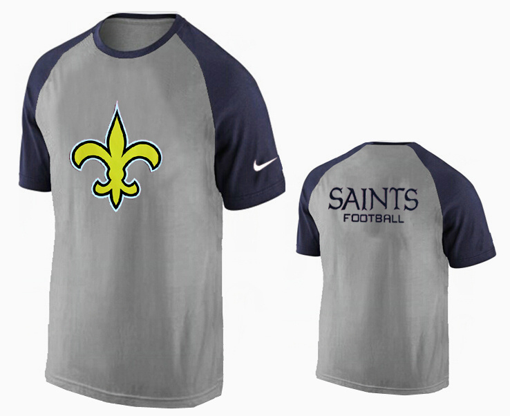 Nike New Orleans Saints Ash Tri Big Play Raglan T Shirt Grey3