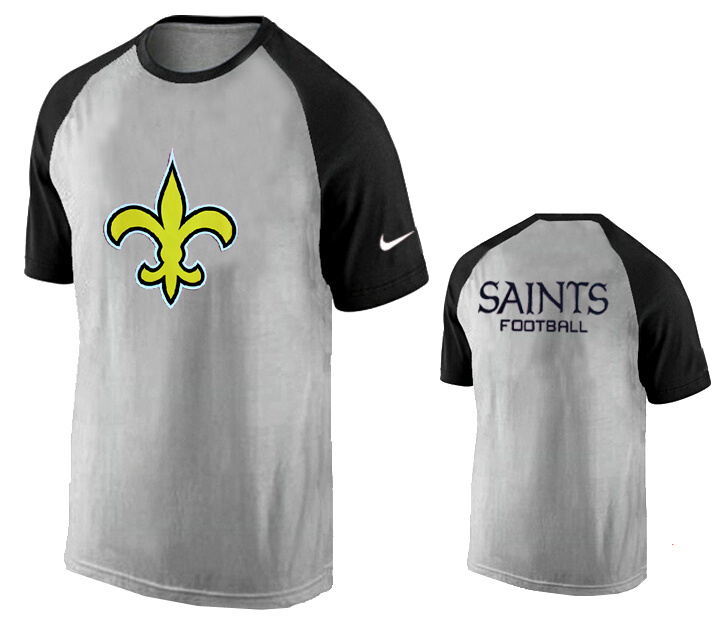 Nike New Orleans Saints Ash Tri Big Play Raglan T Shirt Grey4