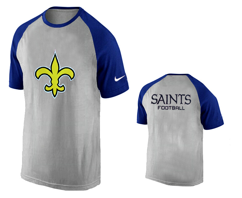 Nike New Orleans Saints Ash Tri Big Play Raglan T Shirt Grey5