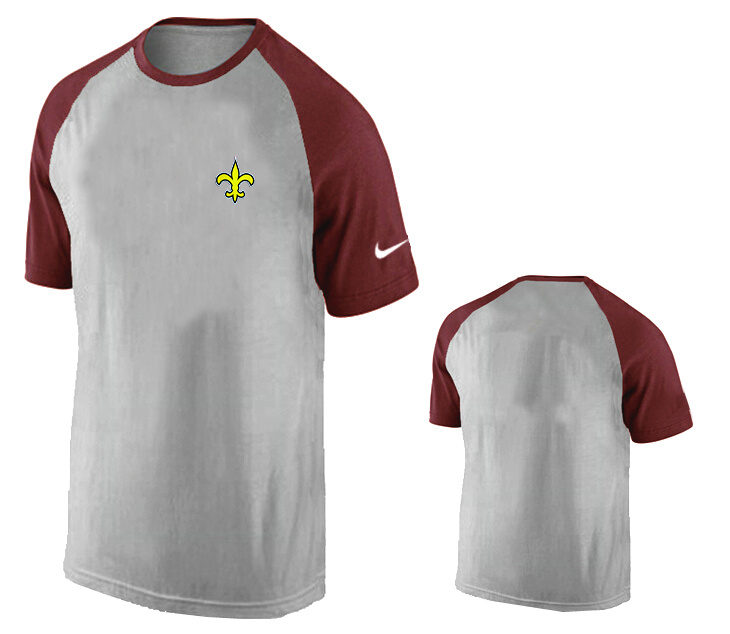 Nike New Orleans Saints Ash Tri Big Play Raglan T Shirt Grey9
