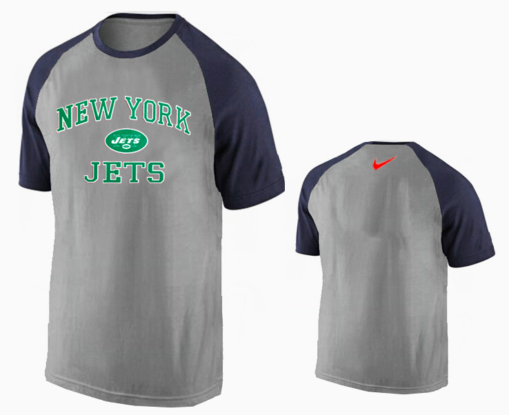 Nike New York Jets Ash Tri Big Play Raglan T Shirt Grey