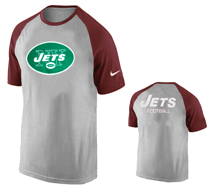 Nike New York Jets Ash Tri Big Play Raglan T Shirt Grey14