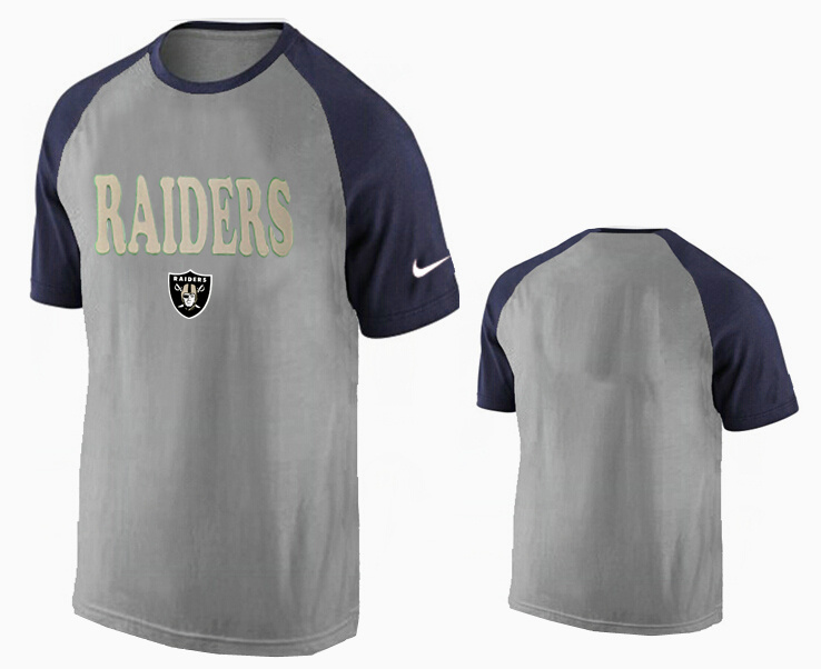 Nike Oakland Raiders Ash Tri Big Play Raglan T Shirt Grey13