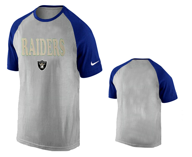 Nike Oakland Raiders Ash Tri Big Play Raglan T Shirt Grey14