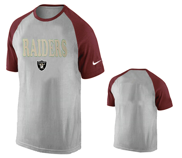 Nike Oakland Raiders Ash Tri Big Play Raglan T Shirt Grey15